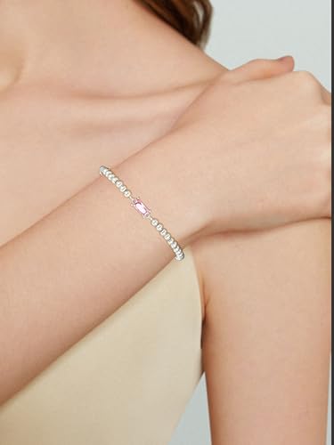 Aretas Silver Bracelet Birthday Gifts for Women October Birthstone Birth Stone Jewellery Friendship Bridesmaid Bracelets jewelry Gift for for Mum Daughter Sister Grandma Friends Girlfriend - Image 3