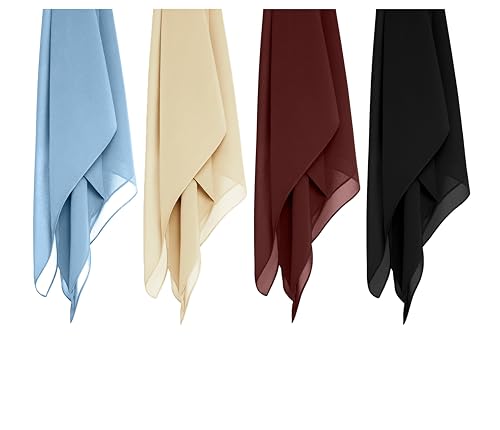 Image of Premium Georgette Hijab for Girls & Women | Lightweight and Breathable | Combo Pack of 4 | 180 cm x 70 cm
