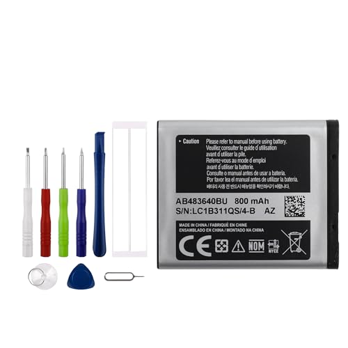 Vvsialeek New AB463446BU Replacement Battery Compatible with Samsung E900 E1100 E1120 with Technical Toolkit