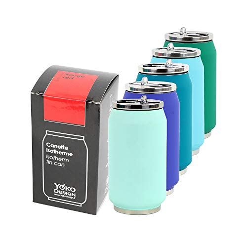 YOKO DESIGN Canette Isotherme Double Paroi en Acier Inoxydable, sans BPA, Gourde réutilisable éco-Responsable pour Eau, Sport, Enfant, Bureau, Voyage 280/500/700 ML Cover