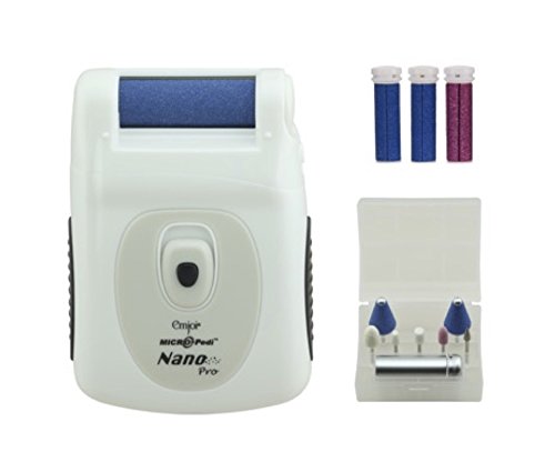 Emjoi Micro-Pedi Nano Pro Callus Remover w/Manicure Kit & Extra Rollers (White)