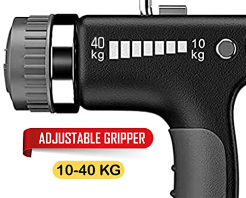 Image of Adjustable Hand Grip Strengthener (10 KG - 40 Kg) Hand Power Gripper for Men & Women Home Gym Workout Exercise Equipment Use at Home Forearm Exercise Finger Power Exerciser (Black)