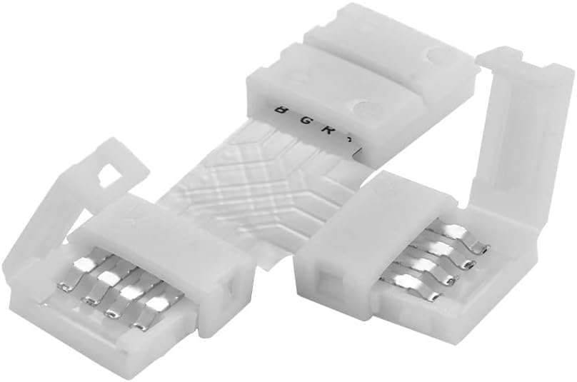 6 Connettori A T Per Strisce LED RGB, 4 Pin, 8mm, Angolo Retto, Per LED SMD5050, Nessuna Saldatura, 12-24V - 4