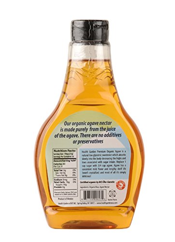image for Health Garden Blue Agave Nectar Sweetener - Organic - Non GMO - Low Gl
