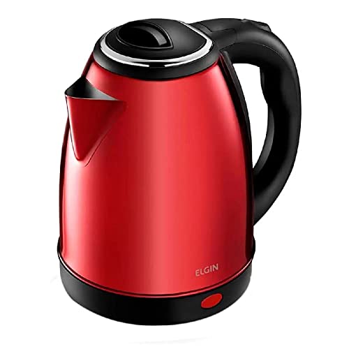 Chaleira elétrica Inox Elgin em Inox Sem fio 1,8 Litros Vermelha 110V