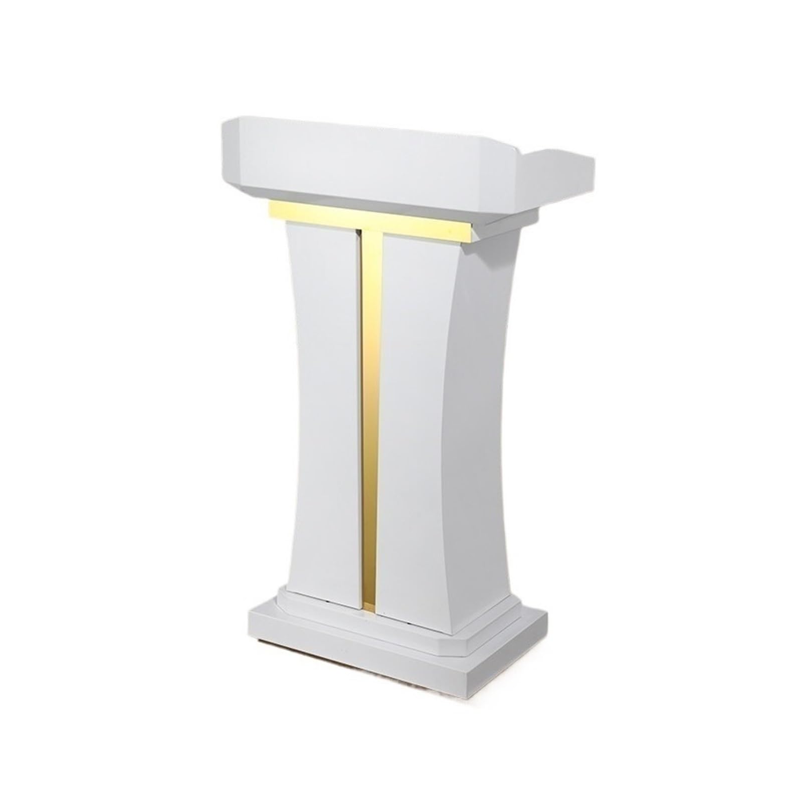 FZL02068LM Speaker Stainless Steel Lecture Platform Host Speaker's Podium Hotel Reception Welcome Desk Pulpit(White)