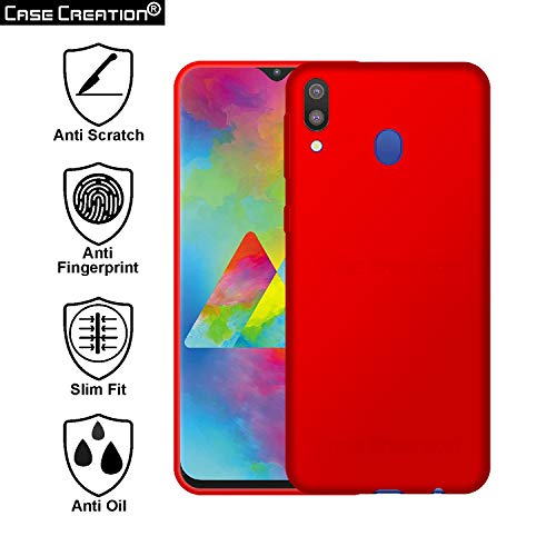 Image of Case Creation Luxurious OG Series for Samsung M20 Case Cover,Anti-Dirty Slim Case Frosted Matte Cute Candy TPU Raised Bezel (Splash of Color) Back Cover for Samsung Galaxy M20 -Wine Red