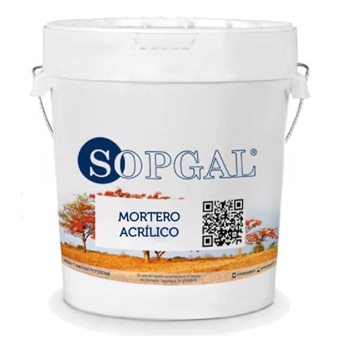 Mortero Acrílico con Áridos (25kg, Arena) - Mortero altamente elástico e impermeable para exteriores: rellenado de grietas, colocación de azulejos...