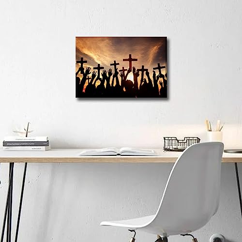 Toile de prière Jésus-Christ haute définition avec châssis moderne TISHIRON