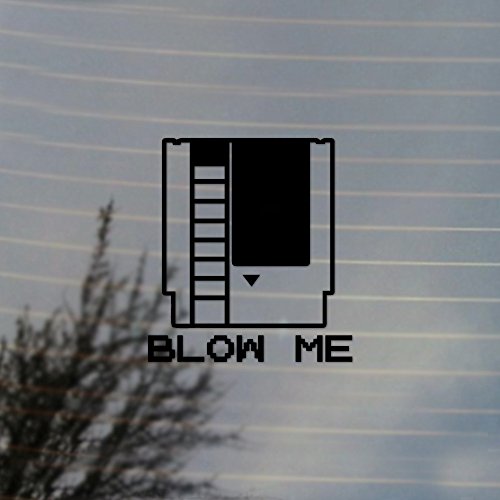 Cosplay & Fan Gear Blow Me NES Cartridge Vinyl Decal (Black)