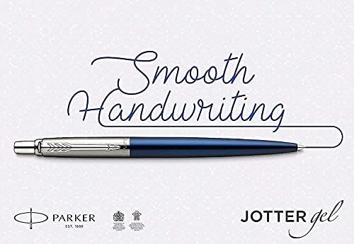 Parker Jotter Premium Stainless Steel Ballpoint Pen - Tower Grey with Engraved Diagonal Pattern - Black Gel Ink - Gift Boxed