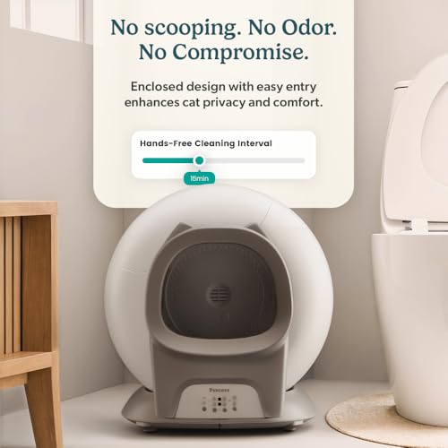 Petcove Automatic Self Cleaning Litter Box for Multiple Cats - PurrTek with Smart App (5GHz Wi-Fi), Triple Odor Control, Quiet Operation & Advanced Safety Sensors