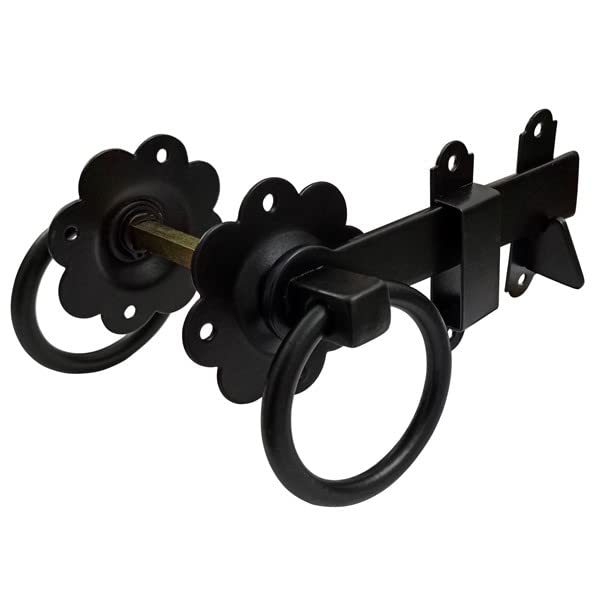 7″ "Kenites Plain Ring Iron Gate Latch - (Black Powder Coated Finish) - Supplied as 1 Piece Per Pack-image-23