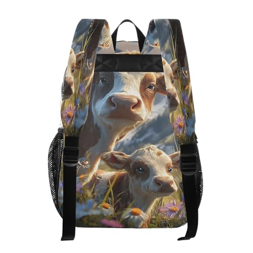 Cow Flower Clear Backpack Heavy Duty See Through Transparent PVC BookBag for Kids Boy Girl School Work3