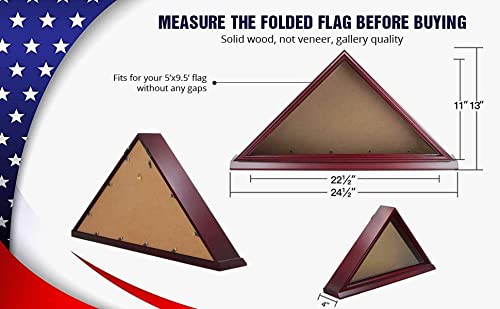 Displaygifts Fc06-Ch Solid Wood Elegant 5 X 9.5' Flag Display Case For Burial/Funeral/Veteran Flag, Cherry #TOP5