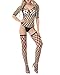 Produktbild Hirolan Damen Öffnen Schritt Bodystockings Unterwäsche Fischnetz Schlafanzug Lingerie Bodystocking Netz Dessous Bodys Frau Einheitsgröße Bodysuit Nachtwäsche Dessous (flexibel, Schwarz)