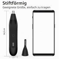 Nasenhaartrimmer, Wiederaufladbar Nasenhaarschneider 2 in 1 Set,Ohrhaarschneider mit Doppelschneideklingen Professioneller schmerzfreier Augenbrauen und esichtshaartrimmer op01 – Ansicht 6