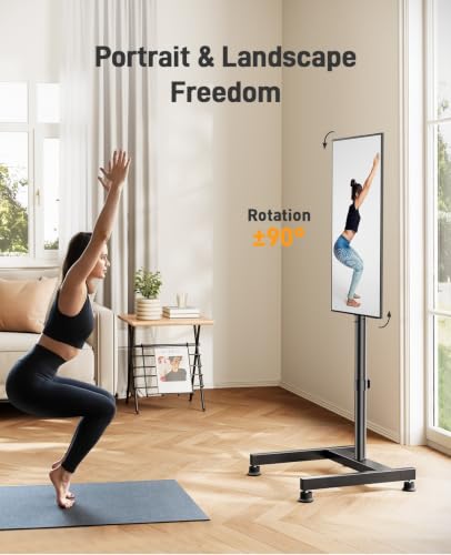 Image of Perlegear Floor TV Stand with Mount for 26-50 inch TVs up to 55 lbs, TV Floor Stand with Rotation, Tilt, Level, Height Adjustable TV Stand for Bedroom /Living Room, Max VESA 300x300mm, PGFS12