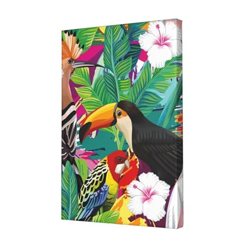 Toile oiseaux tropicaux pour décoration murale de chambre