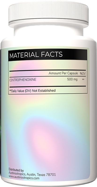 Austinootropics Centrophenoxine, 500mg Cognitive Enhancement Supplement, 100 Vegetarian Capsules, Brain Health Support, Memory and Focus Nootropic, GMP Certified, USA Made - Image 2