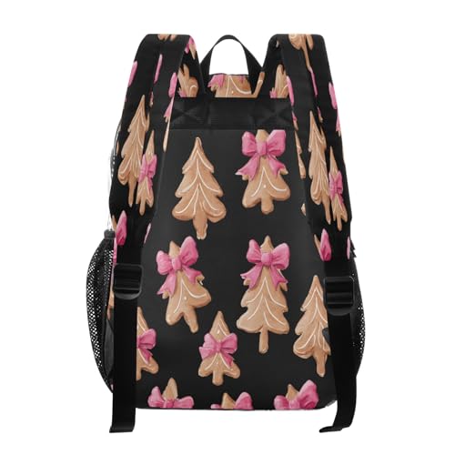 Clear Backpack for School Bow Christmas Tree Black Background Pattern Transparent Bookbag for Girls See Through PVC Boy Backpacks3