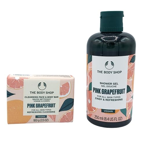 Pink Grapefruit Gel and Cleansing Soap Bundle Consisting of Body Shop Pink Grapefruit Shower Gel (250ml) and Pink Grapefruit Cleansing Soap (100g)