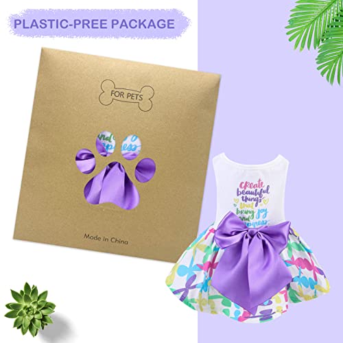 K9Meme Dog Dresses For Small Medium Dogs Girls 100% Cotton, Birthday Holiday Soft Puppy Dress Dog Clothes Female, Cute Summer Spring Easter Outfits, Dog Costume Apparel Pink Red #TOP7