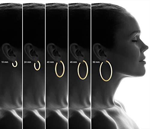 40Mm 14K Yellow Gold Filled Endless Hoop Earrings (3Mm Gauge) #TOP3