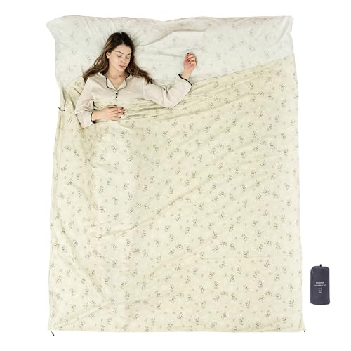 Exermil Baumwolle XL Reiseschlafsack mit Blumenmuster