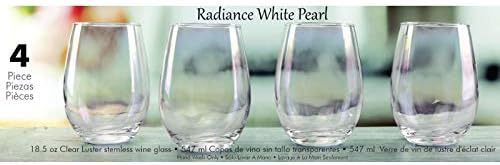 Miniatura 4 de Circleware Radiance - Copas de vino sin tallo, juego de 4 vasos de vidrio para agua, bebidas para bebidas en casa, bebidas para bebidas y bebidas