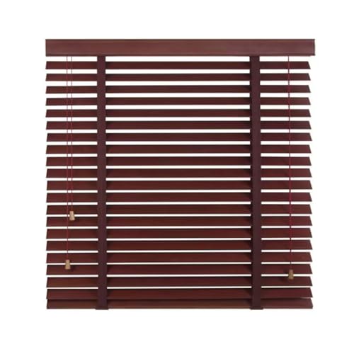 Persianas Venecianas De Madera Maciza Natural, Cortinas Opacas para Hogar Oficina, Persianas Horizontales, Cortinas De Privacidad, Uso Interior(Reddish Brown)