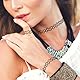 Andibro 12 Stück Elastische Halskette Set, 4 Sets Stretch Tattoo Choker Kette Armband Ringe Damen Vintage Punk Gothic Tattoo Kette Gummi Halsband 90er jahre Accessoires für Mädchen Teenager