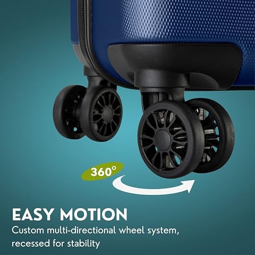 Skyway Epic 2.0 Hardside Lightweight and Durable ABS Shell Luggage, Spacious with 4-Wheel Spinners, Comfort Grip with Telescoping Handle, Men and Women, Royal Blue, 2-Piece Set (20,28)4