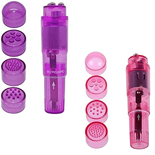 Finever Mini Massager Handheld with 4 Heads Pocket Pen for Body, Face, Neck