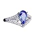 Produktbild Ringe Mit Ketten Silber Zirkon Damen Ring Schmuck Geburtstag Vorschlag Braut Verlobungsfeier Ring Ringe Rohlinge (Blue, 10)
