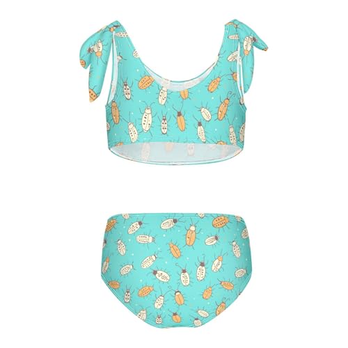 Wusikd Cute Insects Girls Swimsuits Two Piece Lines Swimwear Bikini Set for for Girls Size 3T2