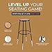 OEF Furnishings OEF6230H-10/2 Premium Commercial-Grade All-Purpose Round Stool (Height-Adjustable, 30–38 inch Range, Black Frame, Masonite Wood Seat, 2-Pack)