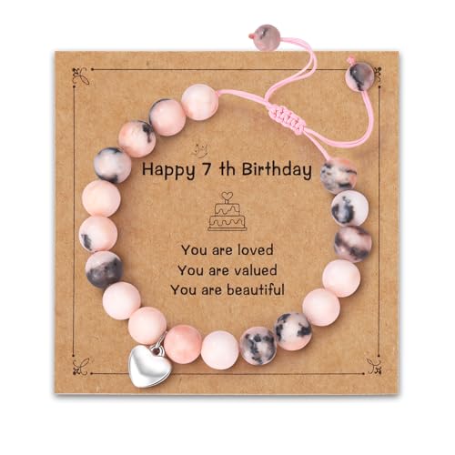 Image of Birthday Gifts for 4-10 Girls, Adjustable Sparkling Delicate Pink Charm Cute Bracelet for Teen Girls for Daughter Granddaughter Niece Sister Teens Friends Birthday Christmas Valentine Gifts