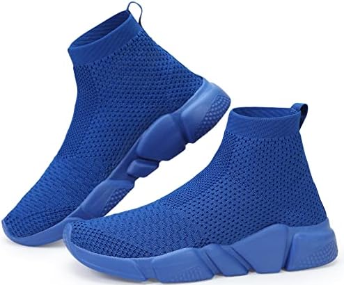 Santiro Mens Tennis Shoes Casual Slip On Sneakers Comfortable High Top Shoes Fashion Walking Tennis Shoes Breathable Athletic Gym Shoes Blue 11 US