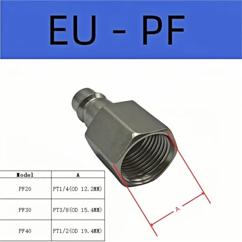 Conector rápido neumático EU PF40 con rosca de alta precisión 3