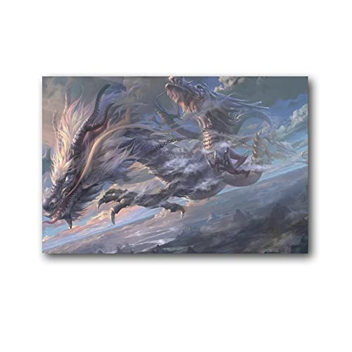 SHENTENG Poster Dragon Myth Poster Papier peint Dragon chinois Peinture Art (9) Poster décoratif Peinture sur toile Décoration murale Living 30 x 45 cm
