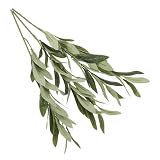 CALLARON Ramas de Olivo Artificiales Realistas Verdes 3 Piezas para Jarrón Diseño Elegante y Material de Tela y Alambre Ideales para Decoración en Banquetes y Paredes