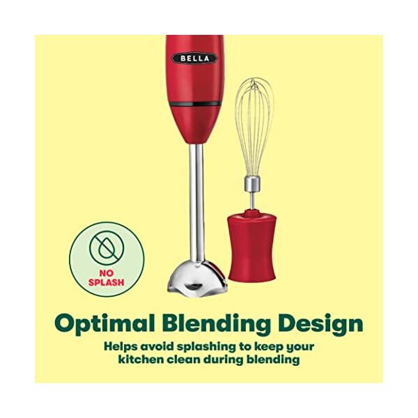 BELLA-Immersion-Hand-Blender-with-Whisk-Attachment-Quickly-Mixes-Sauces-Purees-Soups-Smoothies-Dips-BPA-Free-Easy-To-Clean-Stainless-SteelRed BELLA-Immersion-Hand-Blender-with-Whisk-Attachment-Quickly-Mixes-Sauces-Purees-Soups-Smoothies-Dips-BPA-Free-Easy-To-Clean-Stainless-SteelRed
