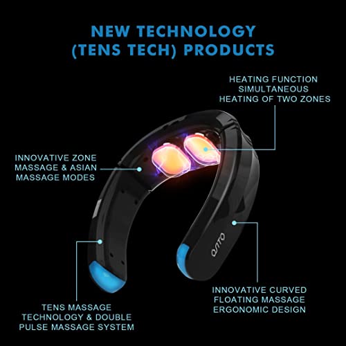 Osito Neck Massager With Heat Ems &Tens 9 Modes 50 Intensities Therapy For Cervical Neck Pain Relief, Cordless Shiatsu Pulse Electric Muscle Stimulator Back Neck Massage Equipment #TOP2