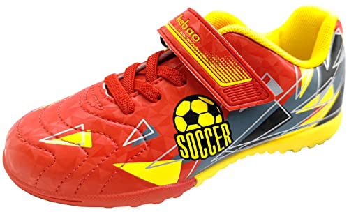 Boys Turf Shoes Soccer Indoor Trainers Football Cleats Outdoor Futsal Shoes Hook Loop for Girls (Little Kid/Big Kid)