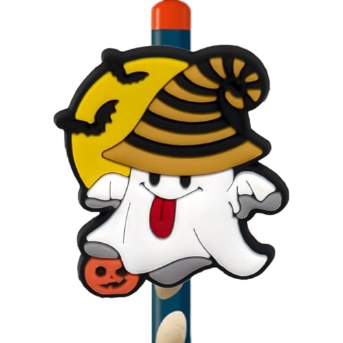 WZZHHJ ハロウィン 漫画 ペンキャップ - かわいいカボチャ/ゴーストの形 ・ 3cm 伸縮自在スタイル ・ 丈夫で環境に優しい素材 - パーティーギフト、学校の教室、オフィスの文房具に最適 (127)