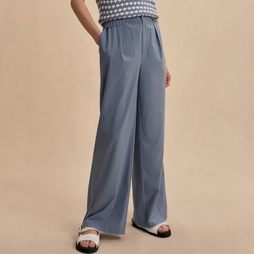 Ainangua High Waisted Wide Leg Pants for Women Elastic Business Casual Work Dress Pants Long Straight Suit Trousers Pockets3