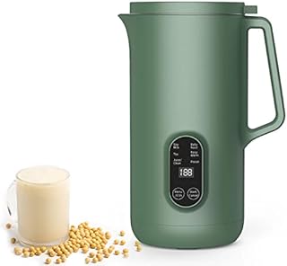 Vegan Soup Soy Milk Maker Kitchen Aid Food Blender for Make Plant Nut Oat Almond Rice Cereal Congee Porridge Smoothie Juice Home 350ml Stainless Steel Soya Milk Maker Machine with Auto Clean Function