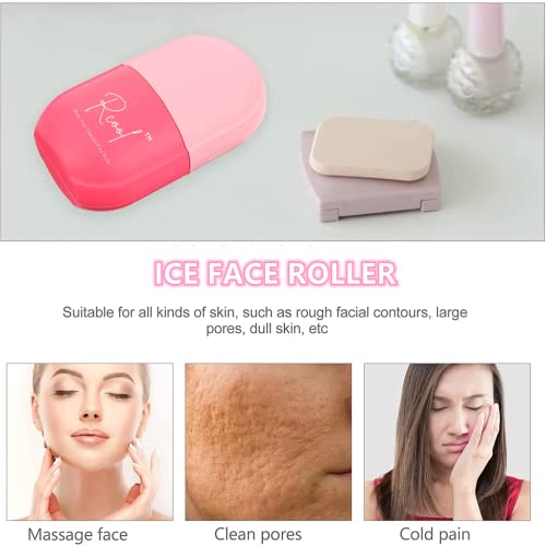 Rcool Ice Face Roller & Gua Sha,Face Massager,Facial Beauty Ice Roller Skin Care Tools,Skin Care Products-For Face&Eyes,Remove Fine Lines,Shrink Pores,Reduce Acne And Lubricate The Skin. (Pink) #TOP3