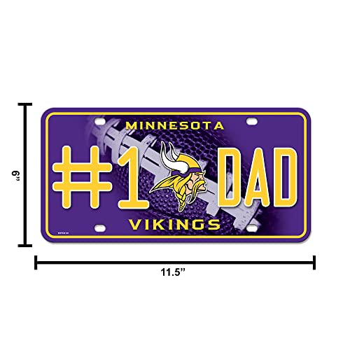 Rico Industries NFL Minnesota Vikings #1 Dad Metallanhänger (#1 Fan) #1 Fan Metall Auto Tag 21,6 x 27,9 cm – ideal für LKW/Auto/SUV